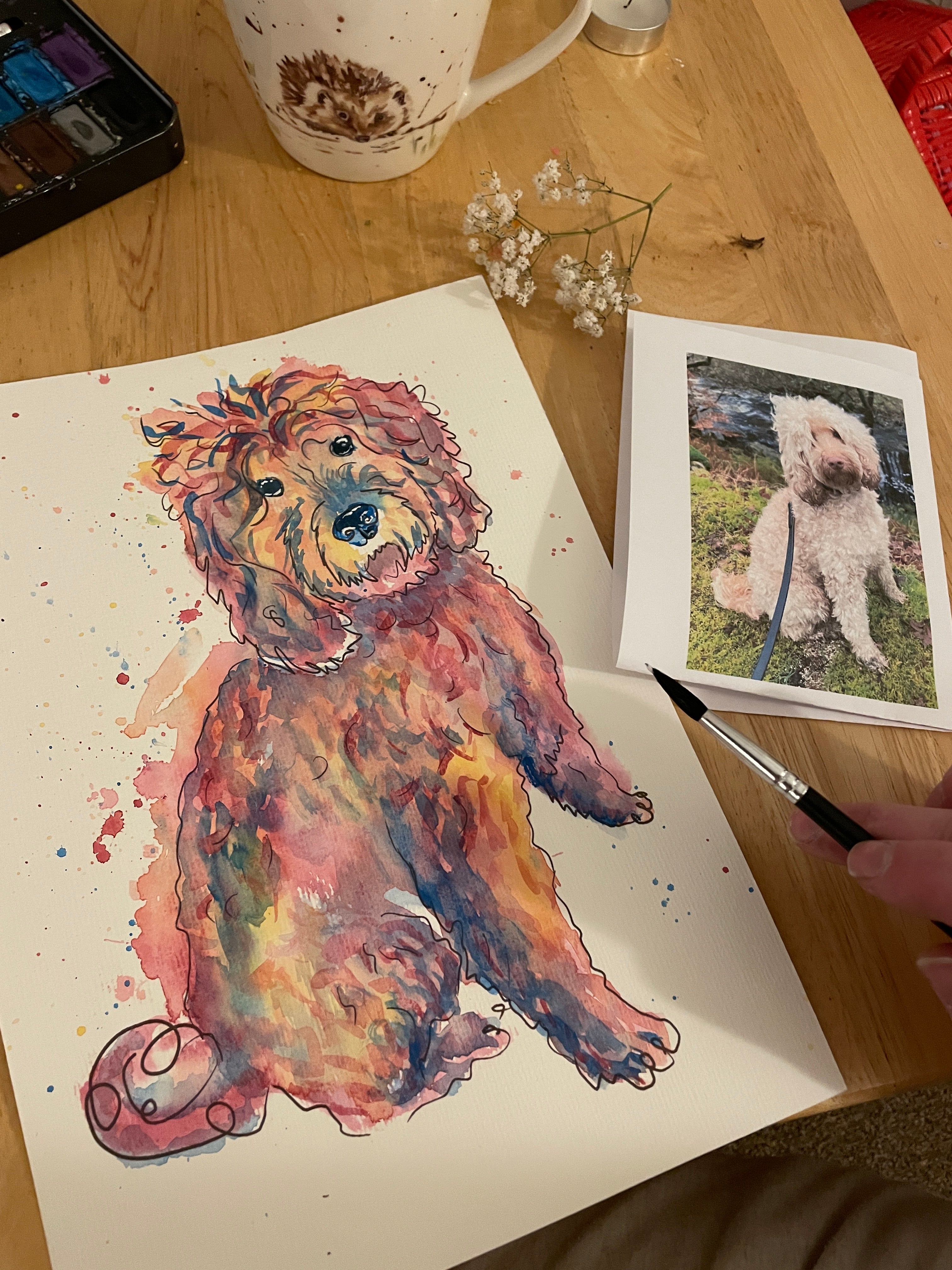 Wellbeing Art Watercolour Painting Pack choice of animal - The Wild Fig & Fern Buttercups Tearoom, JJ Barrs Art, Colourful Art, Gift Ideas, Market Harborough, Places to visit Leicestershire, Child Friendly, crafts, handmade, Wellbeing Art Watercolour Painting Pack choice of animal